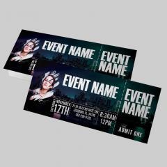a stack of event ticket
