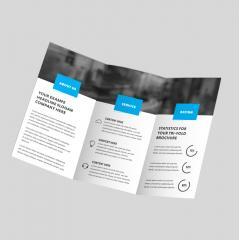 an opened tri-fold business brochure